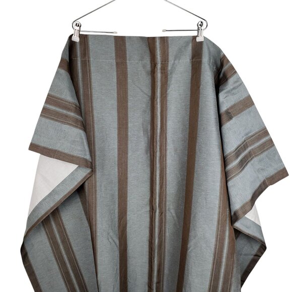 Restoration Hardware Blue Brown Stripe Cotton Linen Lined 1 Panel Drape 51 x 84 - Picture 4 of 5